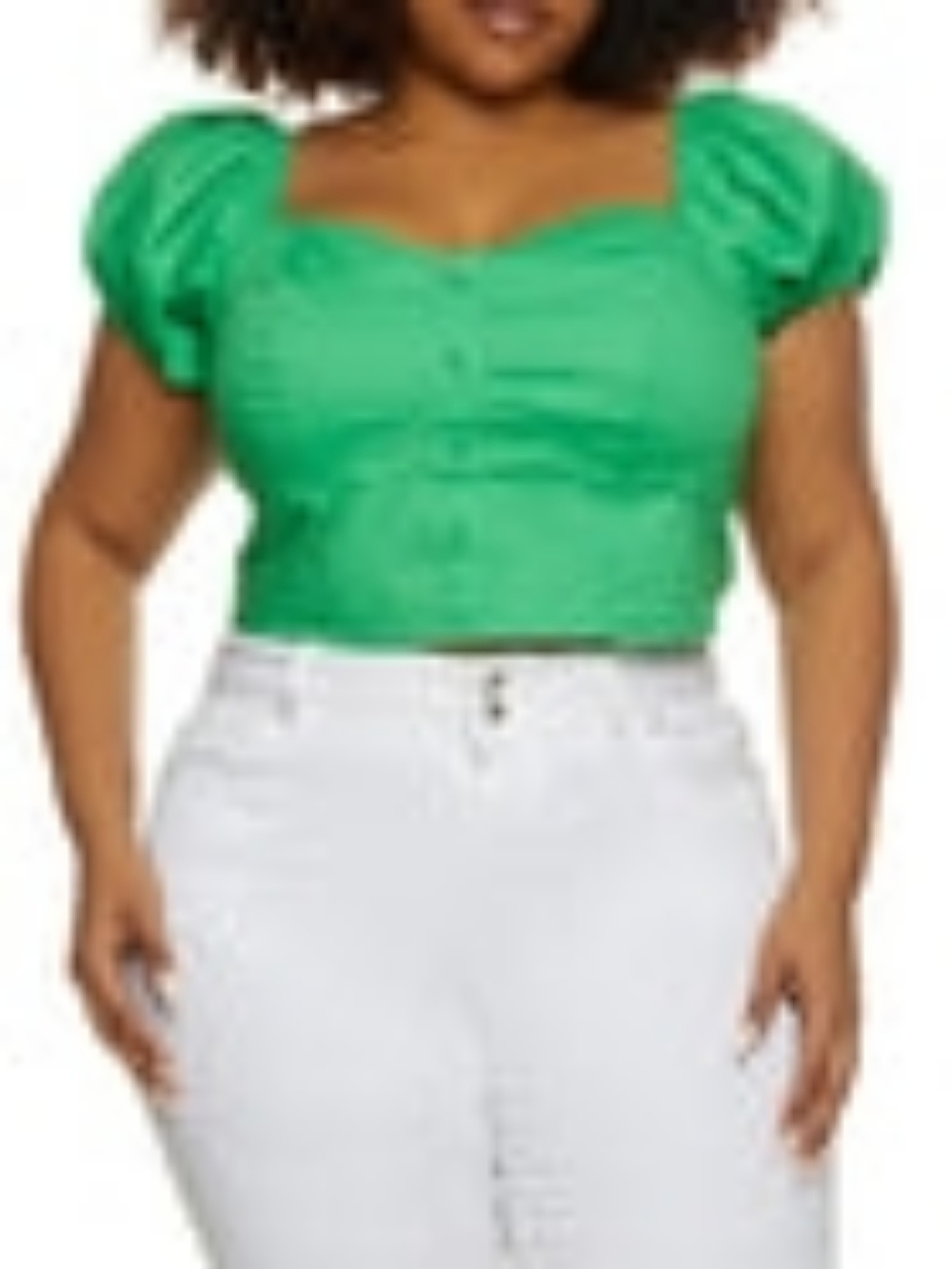 A'Jumma | Puff Sleeve Bustier Crop Top
